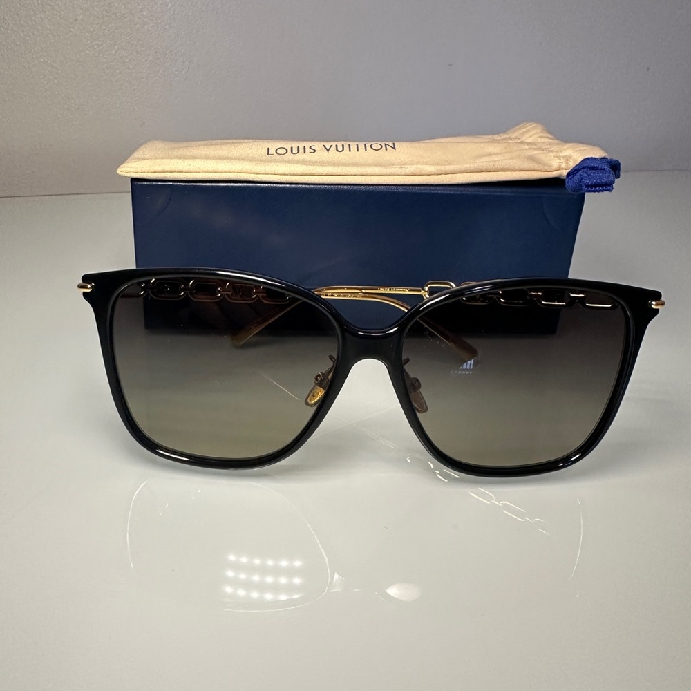 Louis Vuitton Black and Gold Gradient Lens Women's Sunglasses